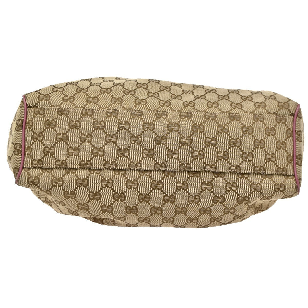 GUCCI GG Pattern Sukey Shoulder Bag Charm Canvas Leather Beige Pink GHW 82DA256