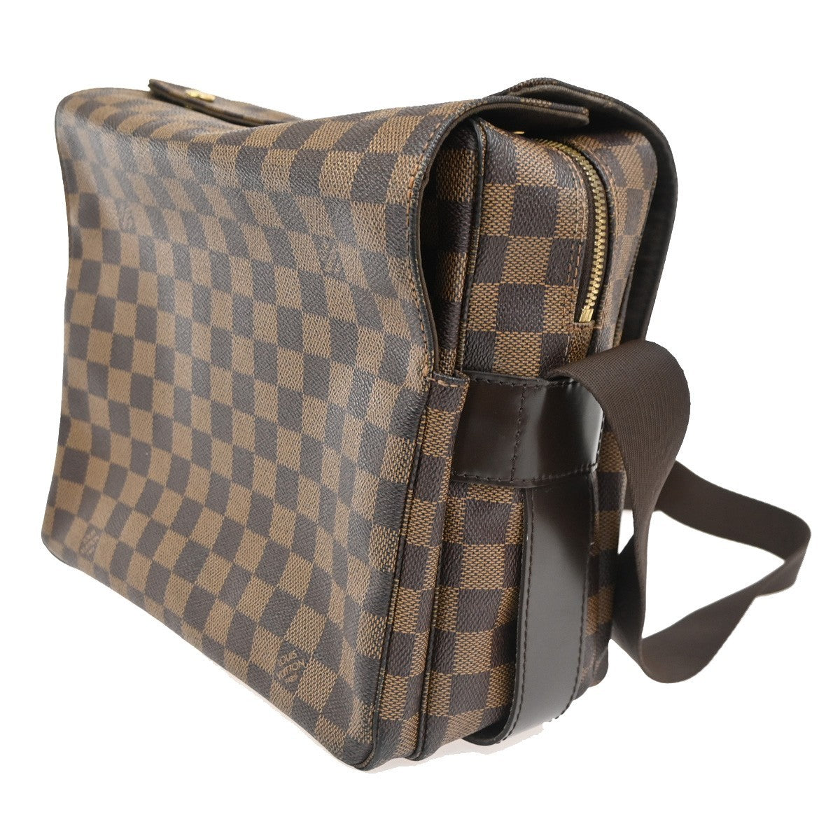 LOUIS VUITTON Naviglio Shoulder Bag Damier Ebene Leather Brown N45255 77TA691