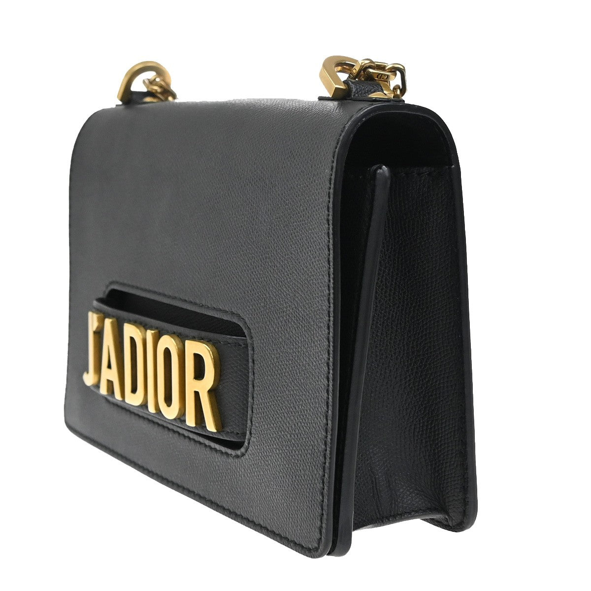 45 CHRISTIAN DIOR Logo J'ADIOR Chain Shoulder Bag Leather Gray GHW Italy 41RL350