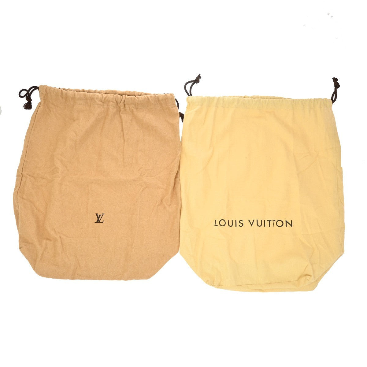 LOUIS VUITTON Logo 10 Set Dust Bag Drawstring Canvas Cotton Beige Brown 09EF812