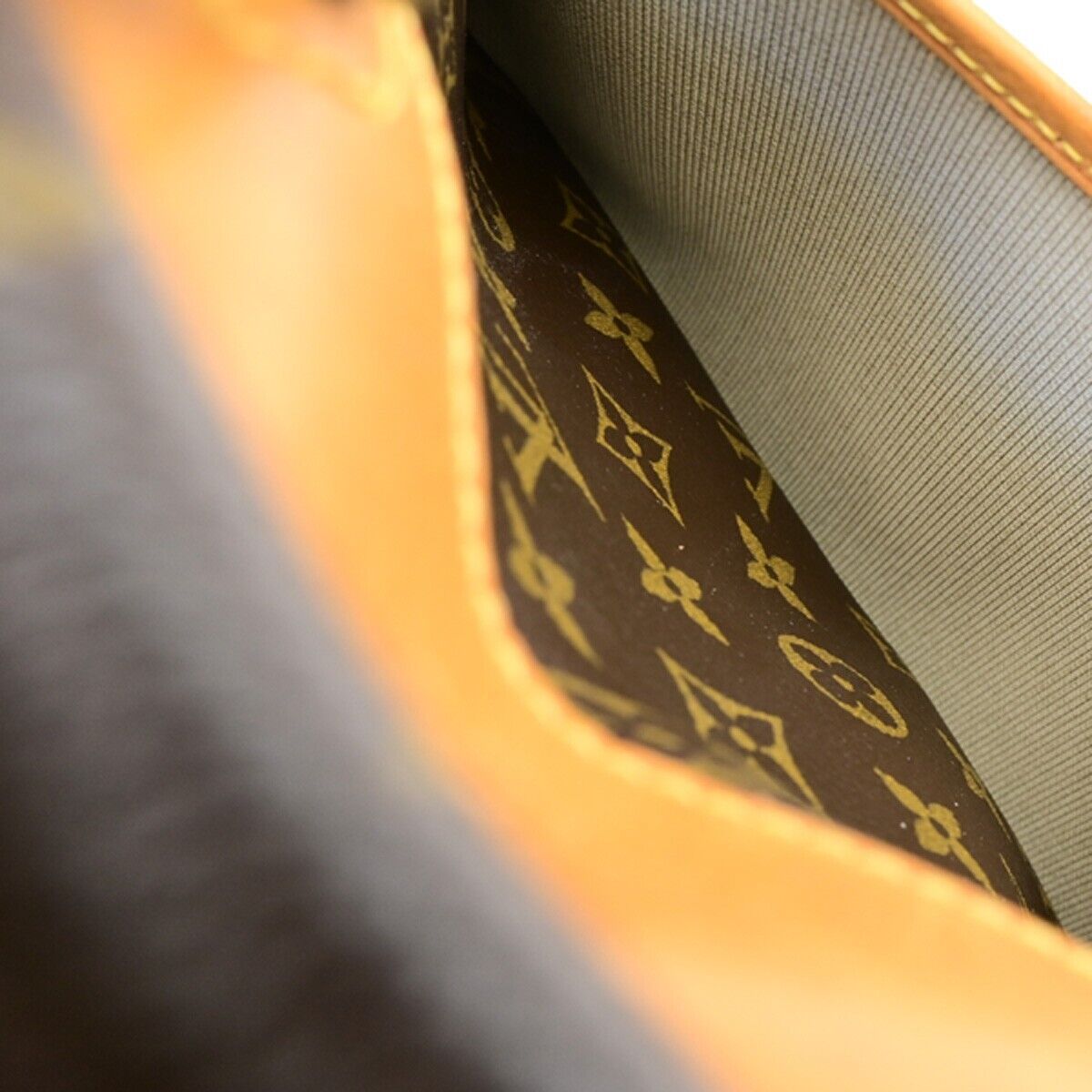 LOUIS VUITTON LV Logo Trouville Hand Bag Monogram Leather Brown M42228 83ED019