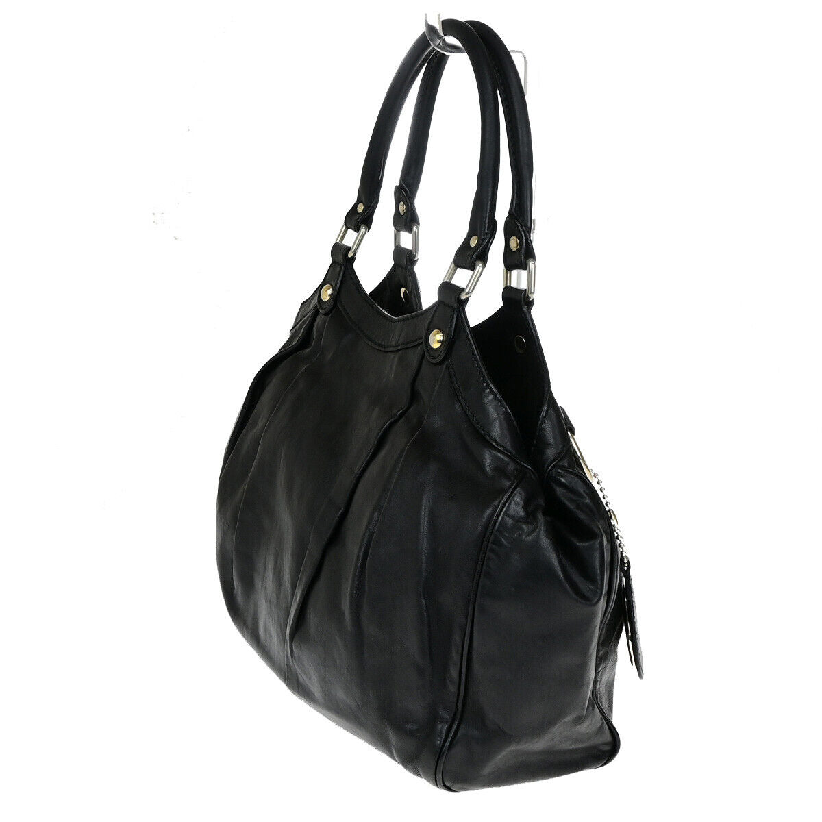 GUCCI GG Sukey Shoulder Hand Bag Guccissima Leather Black SHW 30SJ470