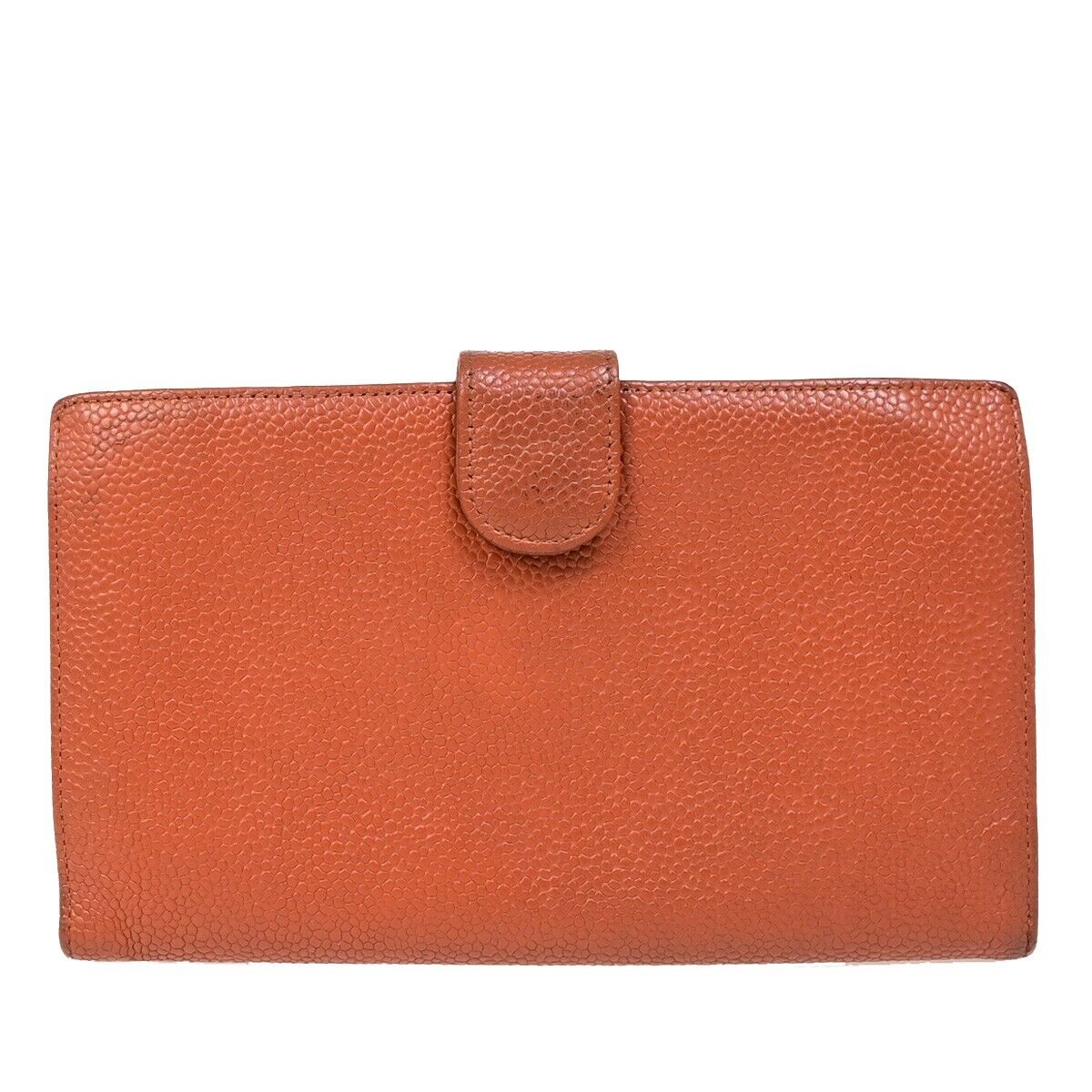 CHANEL CC Long Bifold Wallet Purse Caviar Skin Leather Brown GHW Vintage 62YE756