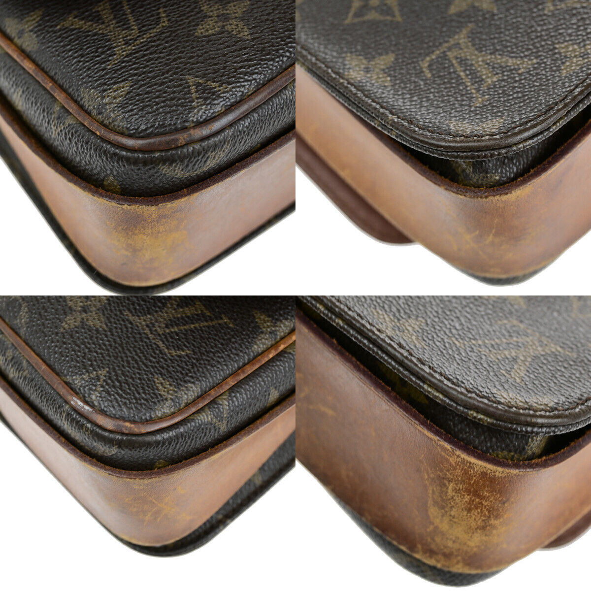 LOUIS VUITTON Cartouchiere MM Shoulder Bag Monogram Leather Brown M51253 61SH981