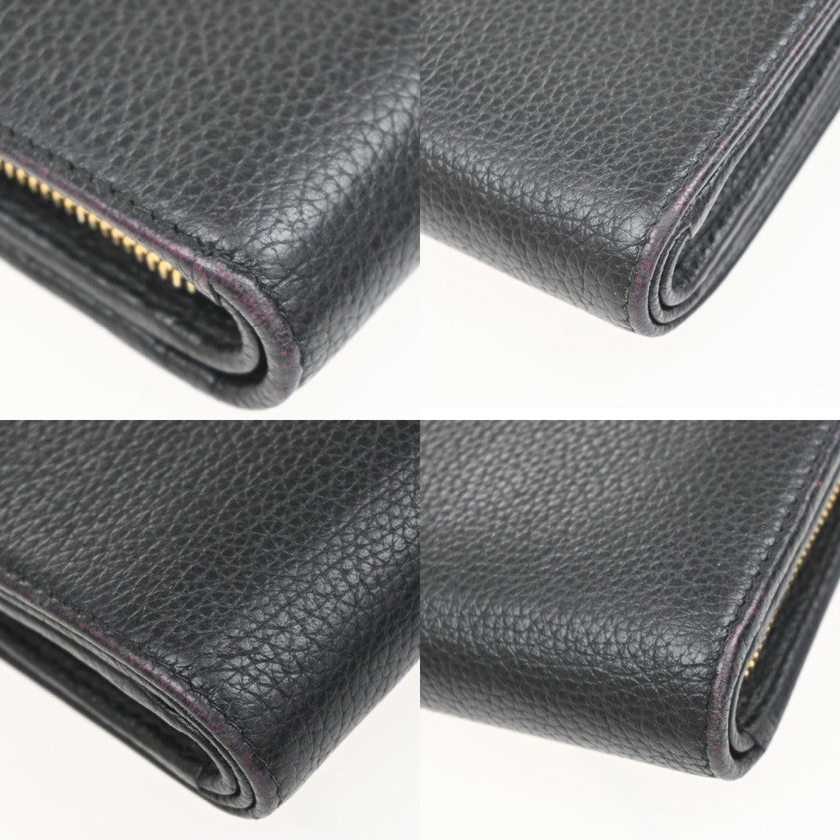 PRADA Logo Bifold Compact Wallet Purse Vitello Leather Black GHW Italy 65YJ111