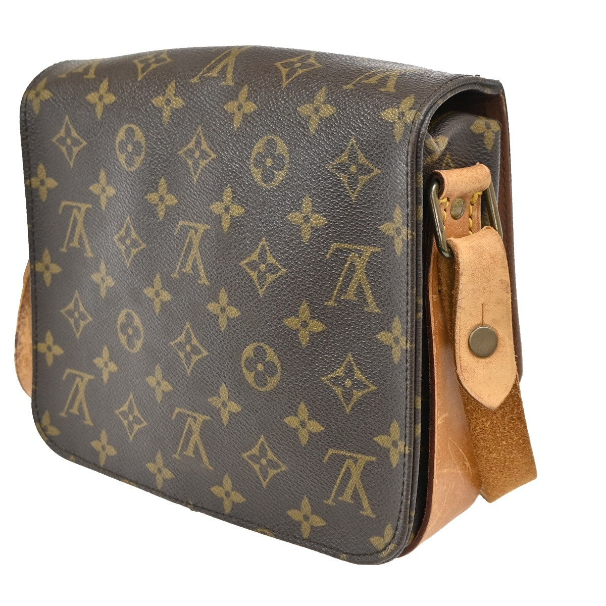 LOUIS VUITTON Cartouchiere MM Shoulder Bag Monogram Leather Brown M51253 31CA716
