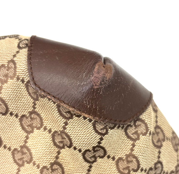 GUCCI Logo GG Pattern ShoulderTote Bag Canvas Leather Beige Italy 62MA132