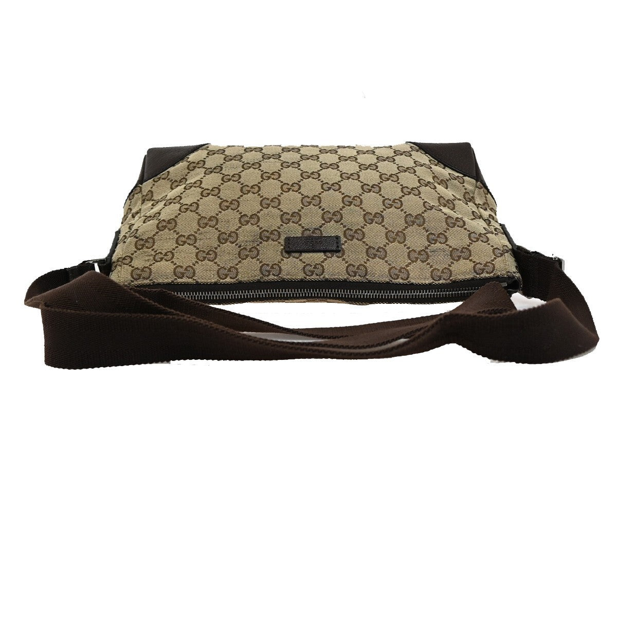 GUCCI Logo GG Pattern Crossbody Shoulder Bag Canvas Leather Brown SHW 36EE292