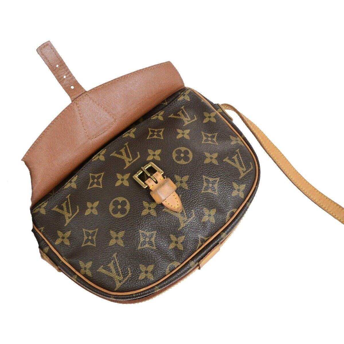 LOUIS VUITTON Jeune Fille PM Shoulder Bag Monogram Leather Brown M51227 31FB532