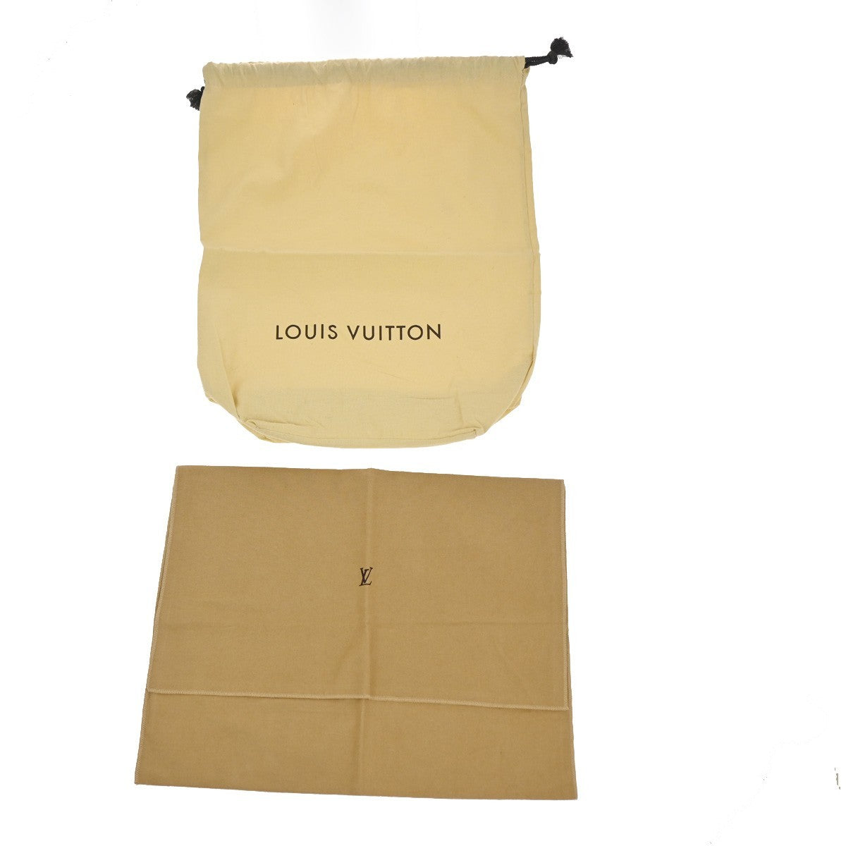 LOUIS VUITTON Logo 10 Set Dust Bag Drawstring Canvas Cotton Beige Brown 09KC801