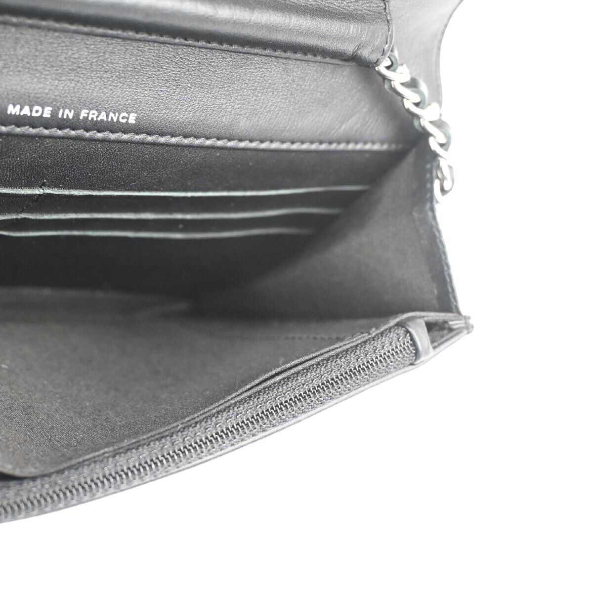 CHANEL CC Logo Mini Chain Wallet Shoulder Bag Patent Leather Black SHW 683RH866