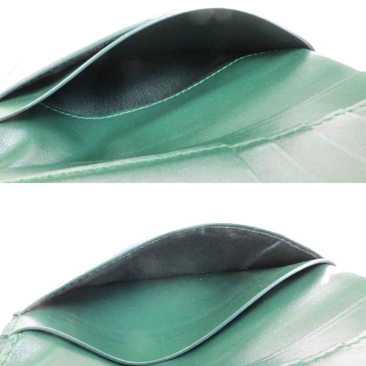 BOTTEGA VENETA Logo Cassette Bifold Wallet Purse Leather Green Italy 32RL091