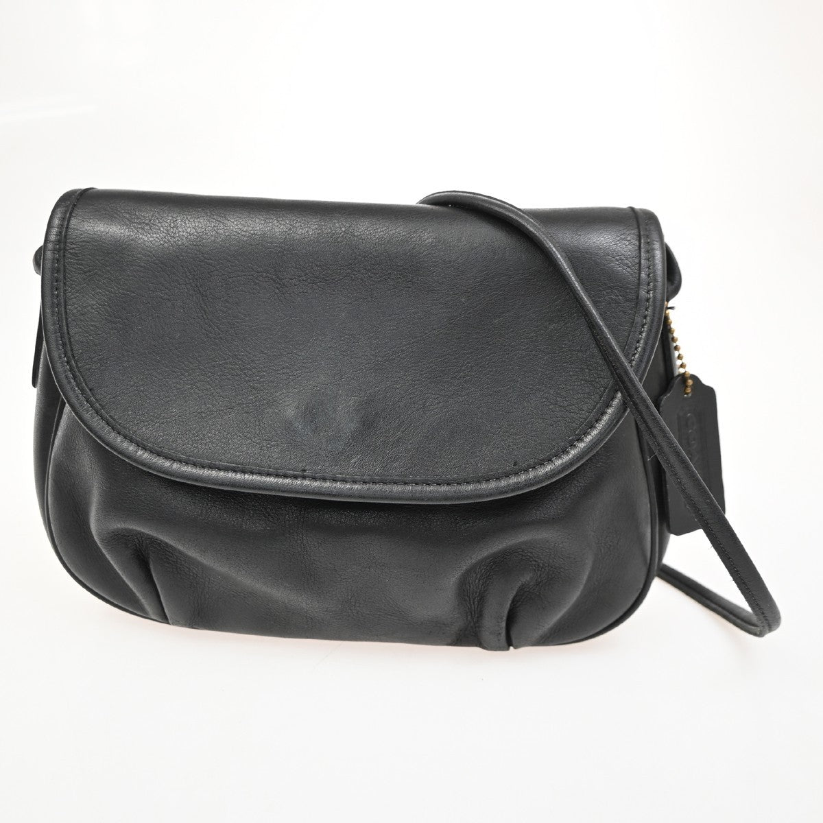 COACH Logo Crossbody Mini Shoulder Bag  Leather Black GHW 214 USA 07YH851
