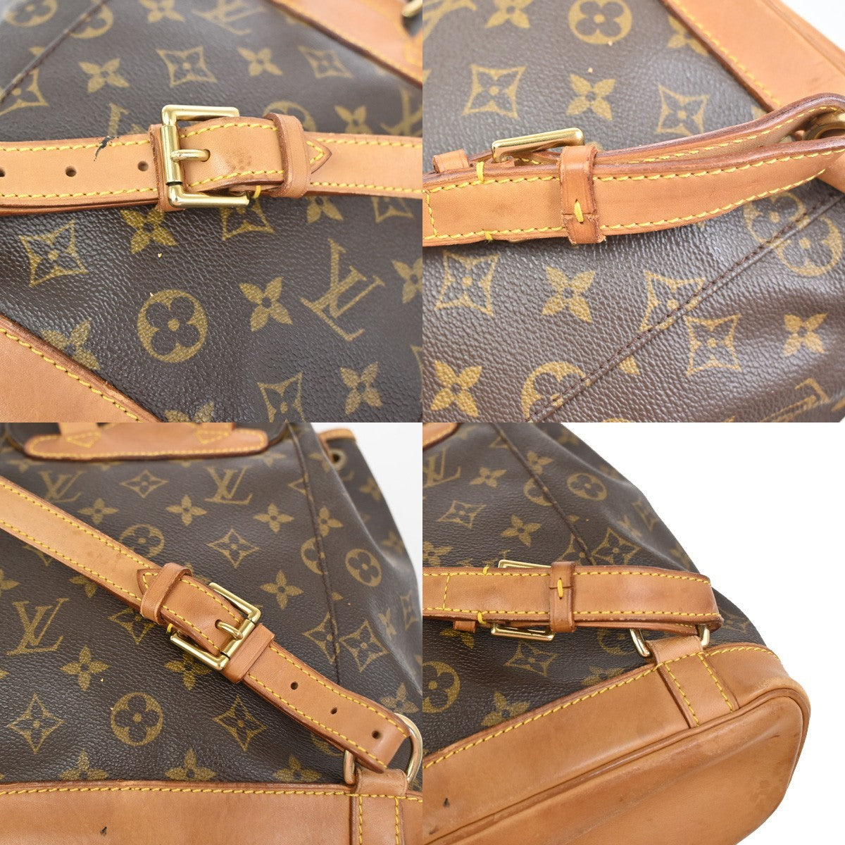 LOUIS VUITTON Montsouris MM Backpack Bag Monogram Leather Brown M51136 90KC972