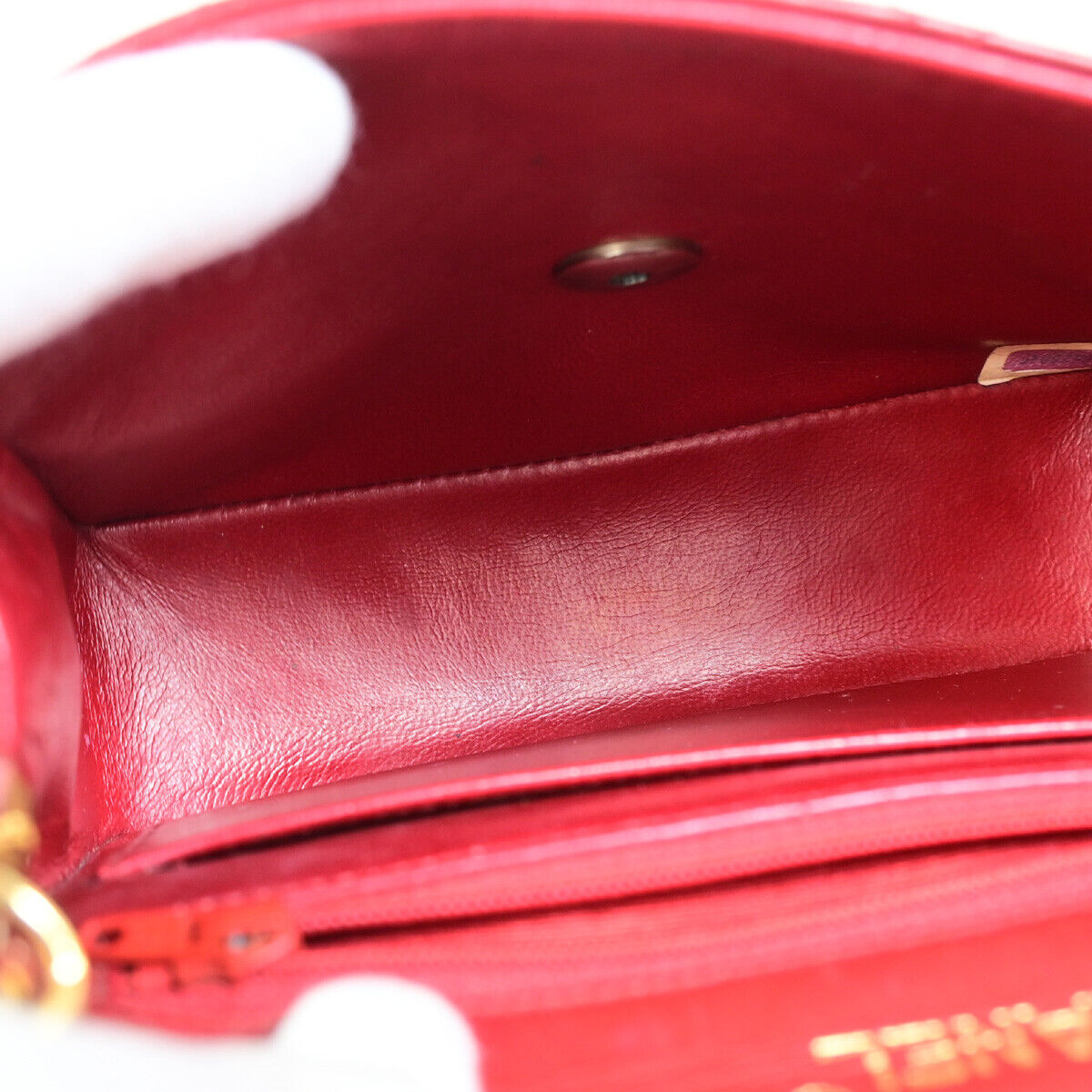 CHANEL CC Mini Matelasse Chain Shoulder Bag Leather Red GHW Vintage 629RJ920