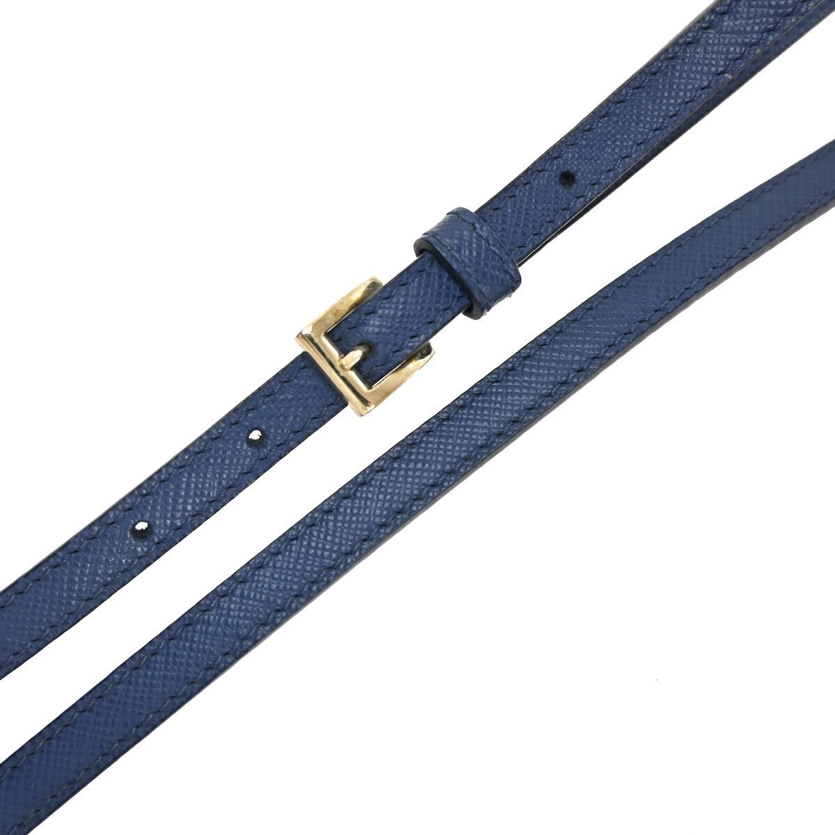 PRADA MILANO Logo Bow 2Way Shoulder Clutch Bag Saffiano LUX Leather Blue 87RF248