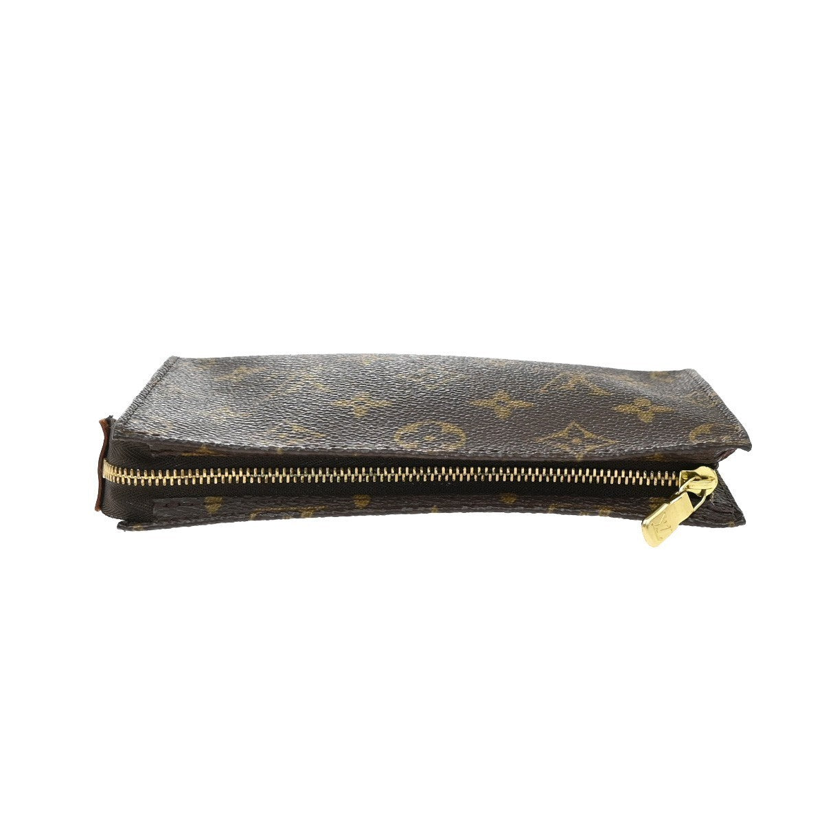 LOUIS VUITTON Logo BUCKET PM Pouch Bag Monogram Leather Brown France 05KB296