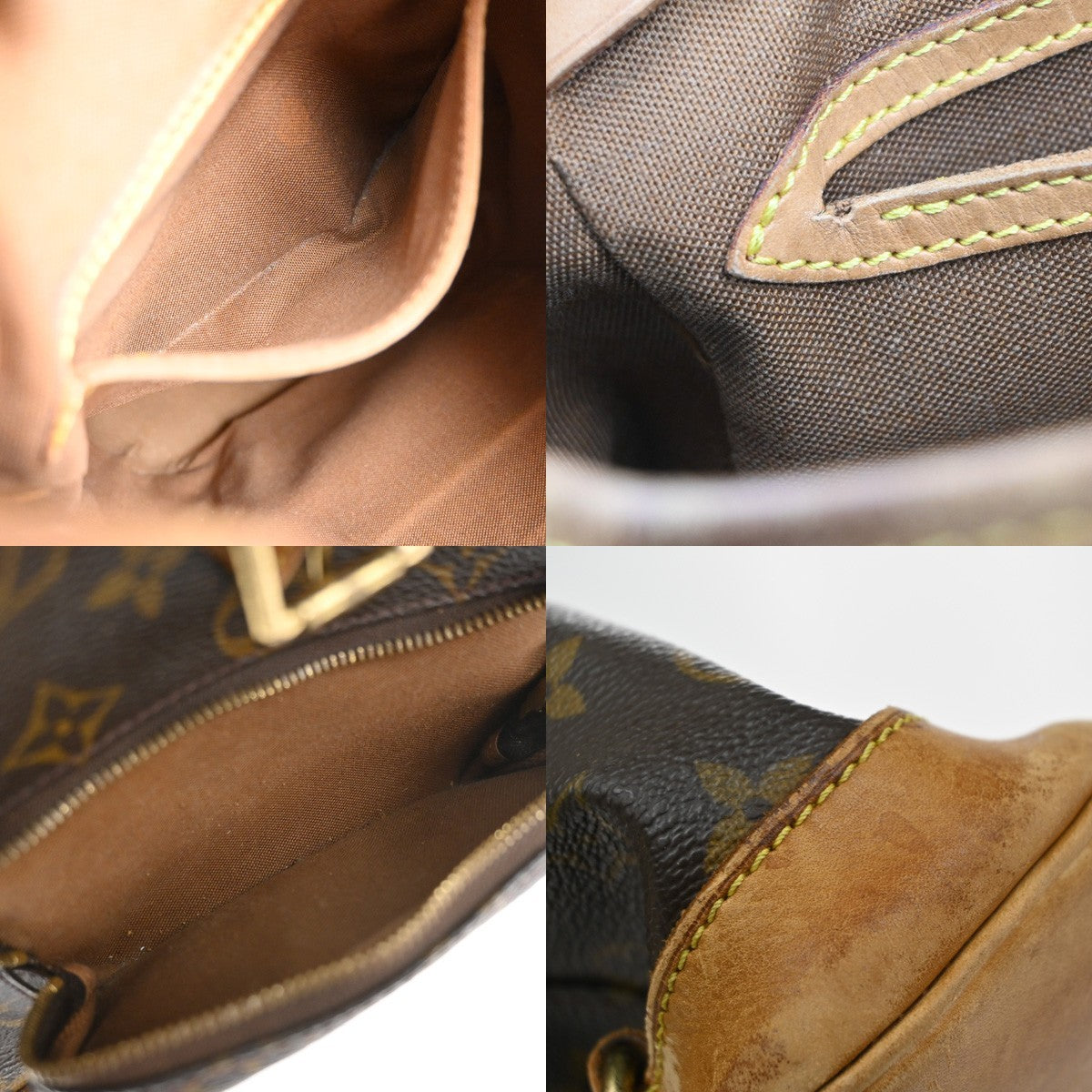 LOUIS VUITTON Montsouris MM Backpack Bag Monogram Leather Brown M51136 86MA643