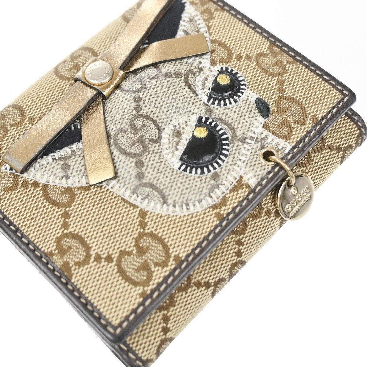 GUCCI Guccioli Chihuahua GG Bifold Wallet Purse Canvas Leather BN Italy 31YJ160
