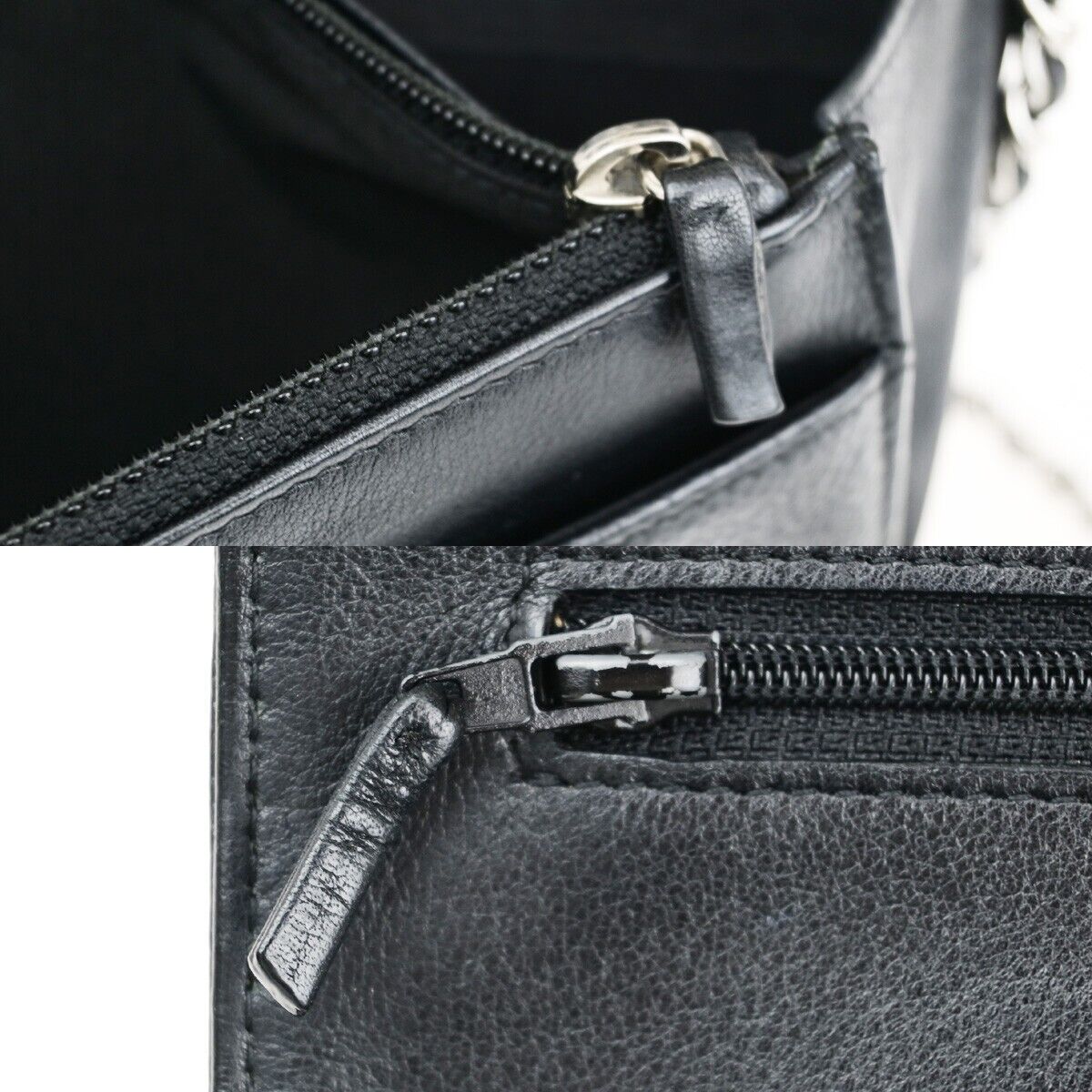 CHANEL CC Logo GST Chain Shoulder Bag Wallet Caviar Skin Leather BK SHW 367RF145