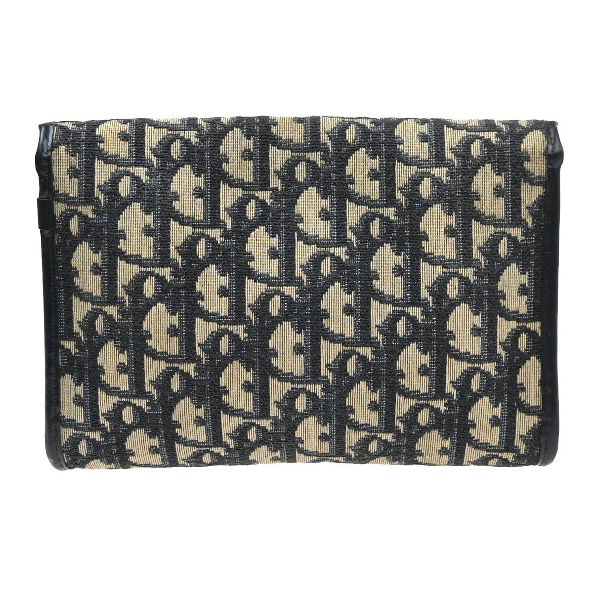 CHRISTIAN DIOR Trotter Chain Shoulder Bag Canvas Leather Blue France 64MA652