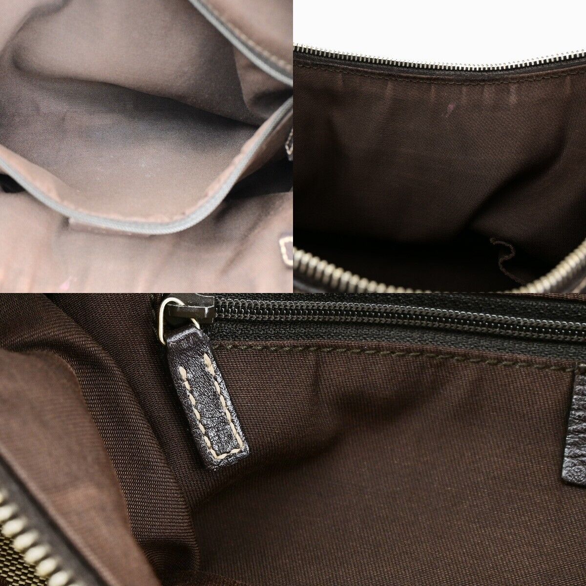 GUCCI GG Logo Abbey Shoulder Bag Canvas Leather Beige Brown Italy 32SJ138
