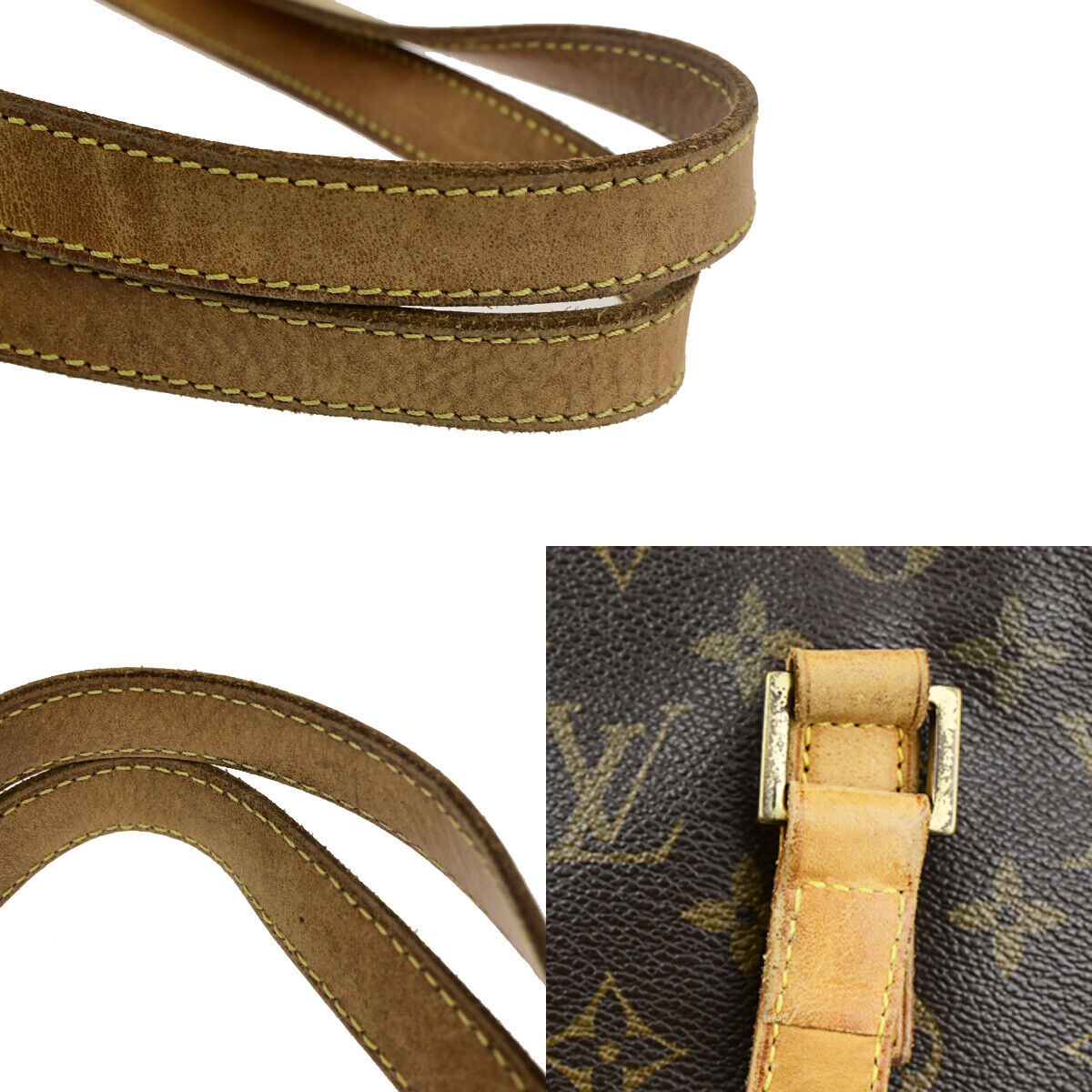 LOUIS VUITTON Cabas Mezzo Shoulder Bag Monogram Leather Brown M51151 34YG515