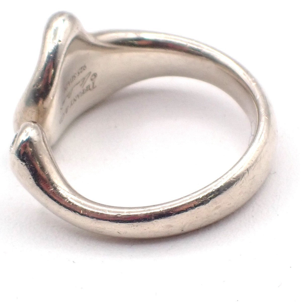 Tiffany & Co. Logo Elsa Peretti Open Heart Ring US Size 6 Silver Ag 925 09KP561