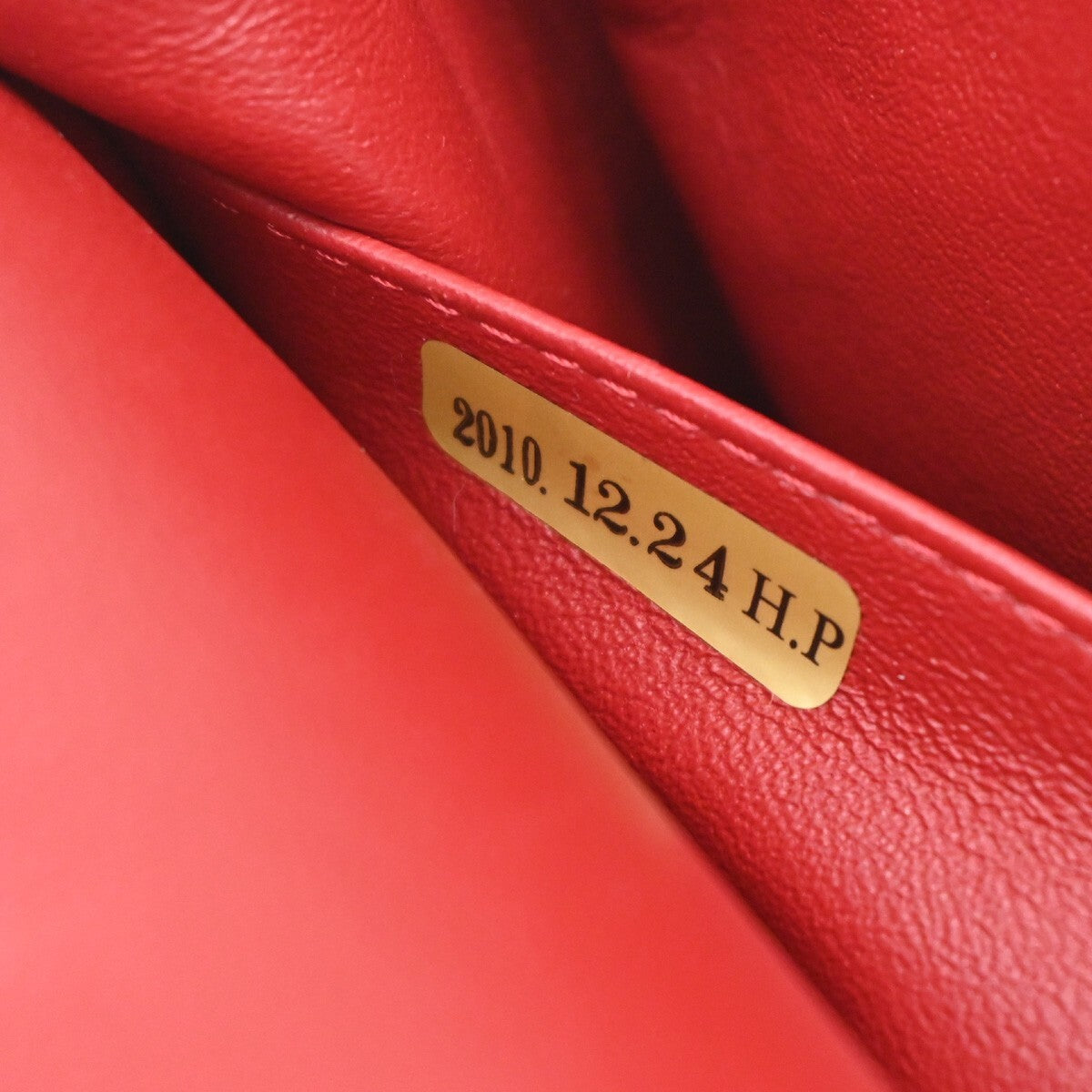 CHANEL Matelasse 25 Double Flap Chain Shoulder Bag Patent Leather Red 339RF259