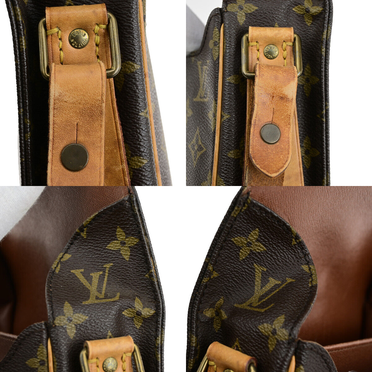 LOUIS VUITTON Cartouchiere MM Shoulder Bag Monogram Leather Brown M51253 34YF498