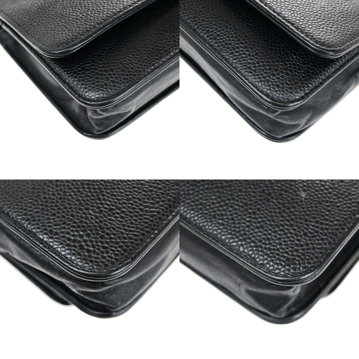 CHANEL CC Logo GST Chain Shoulder Bag Wallet Caviar Skin Leather BK SHW 367RF145