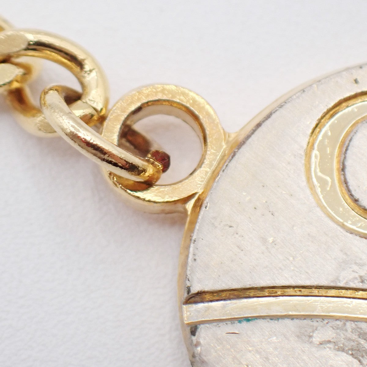 GUCCI Plus Logo Key Holder Bag Charm Key Ring Gold-Plated 08KP065