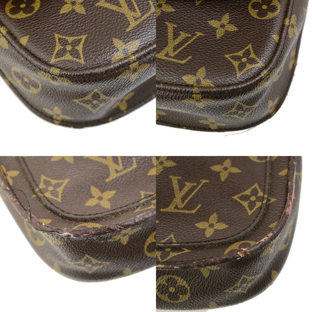 LOUIS VUITTON Saint Cloud MM Shoulder Bag Monogram Leather Brown M51243 65FB335