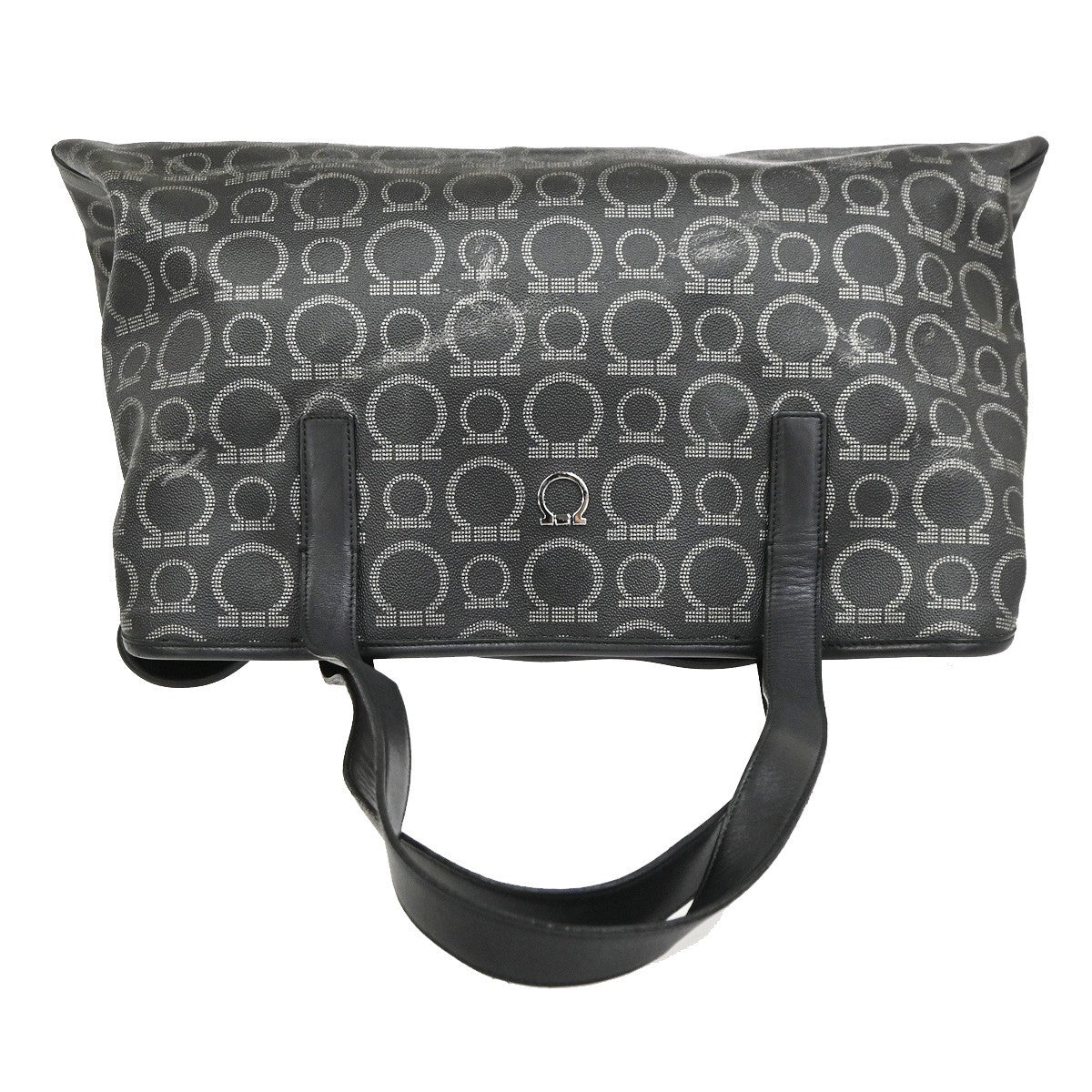 SALVATORE FERRAGAMO Gancini Hand Tote Bag Leather Black SHW Italy 67CA950