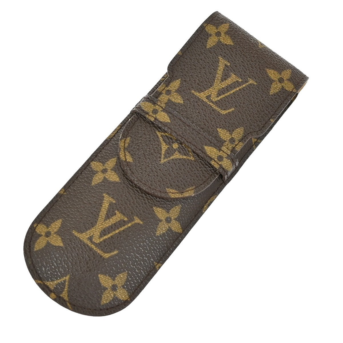 LOUIS VUITTON Etui Stylo Pen Case Monogram Leather Brown Spain M62990 02KB457