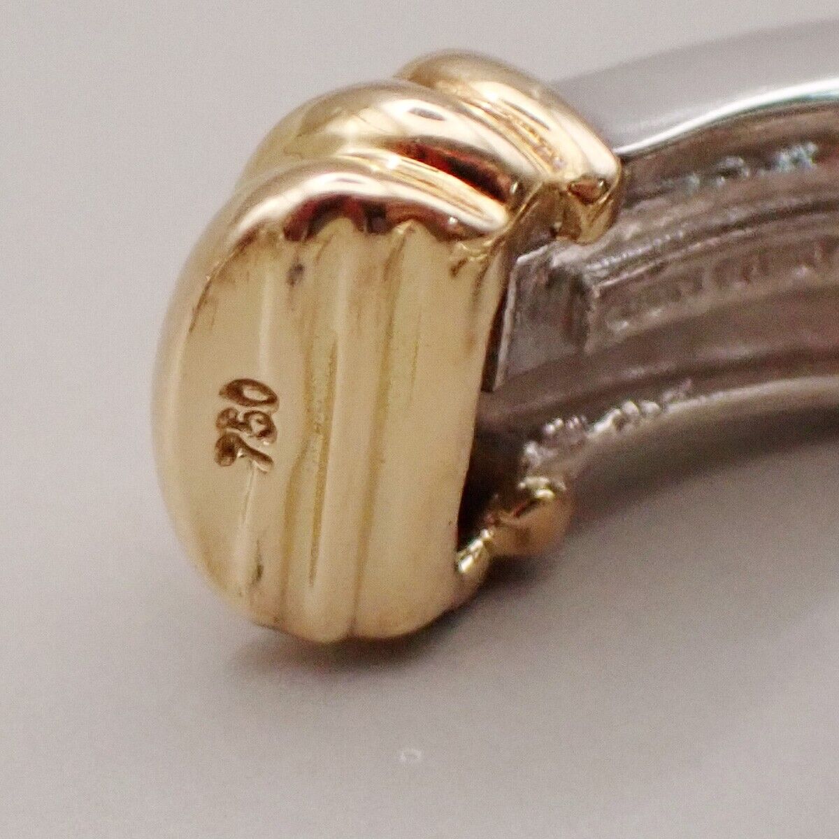 Tiffany & Co. Logo Groove Earrings Gold 750 Silver 925 Hoop 80YF683