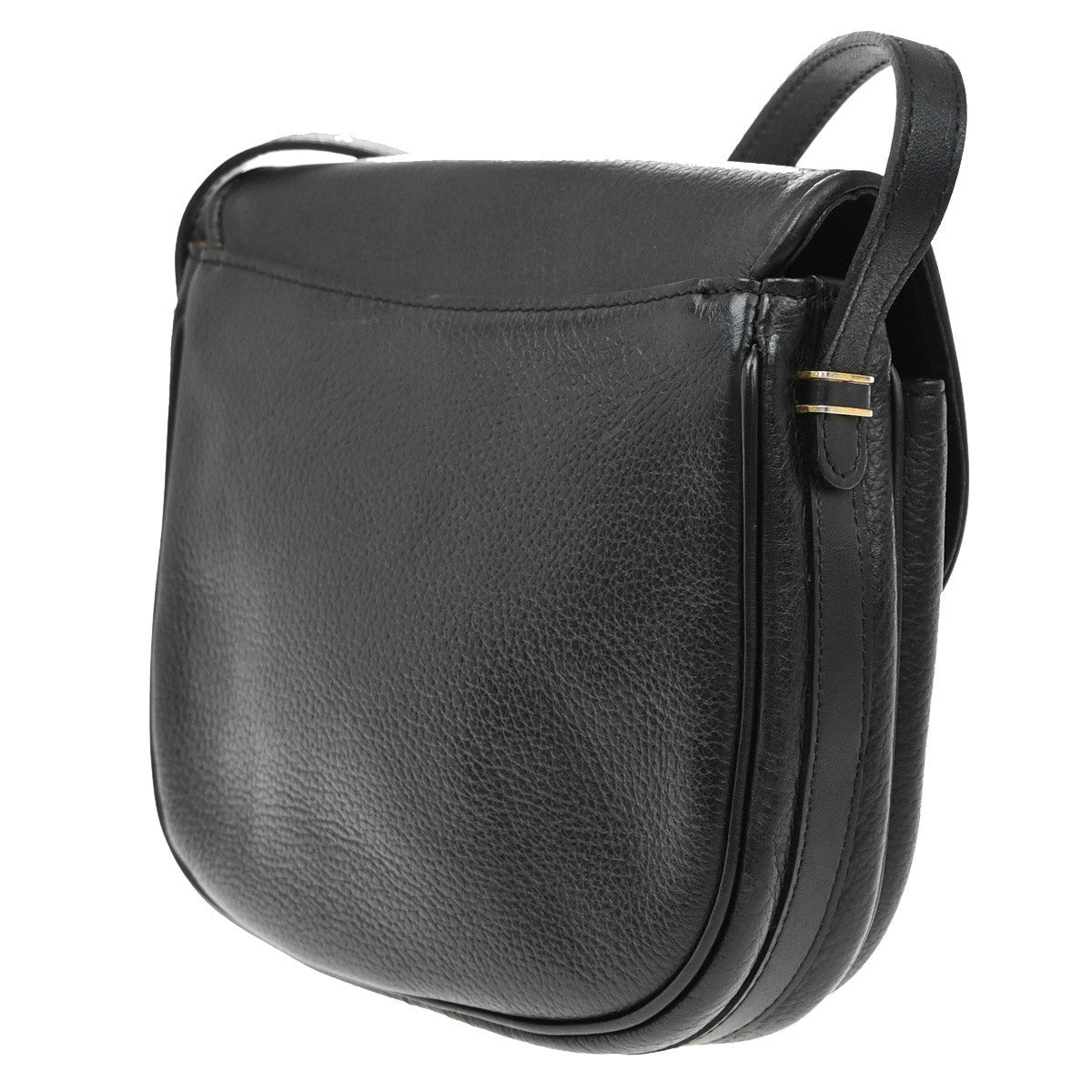 Burberrys Logo Nova Check Shoulder Bag Leather Black GHW 08EF890