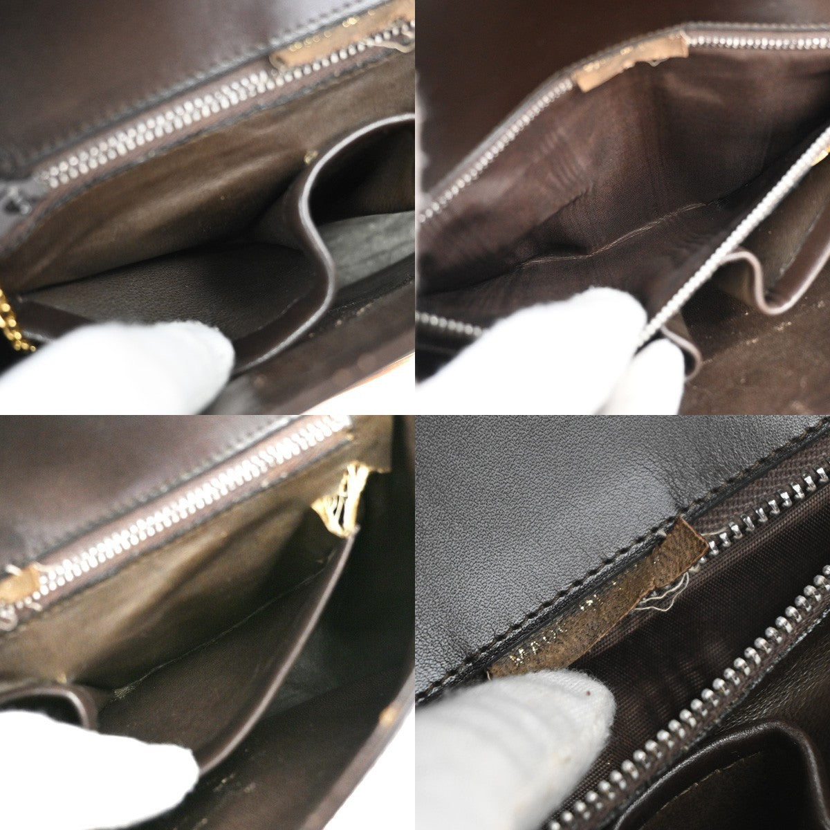 CELINE Horse Carriage Logo Shoulder Bag Leather Brown Gold 32KP193