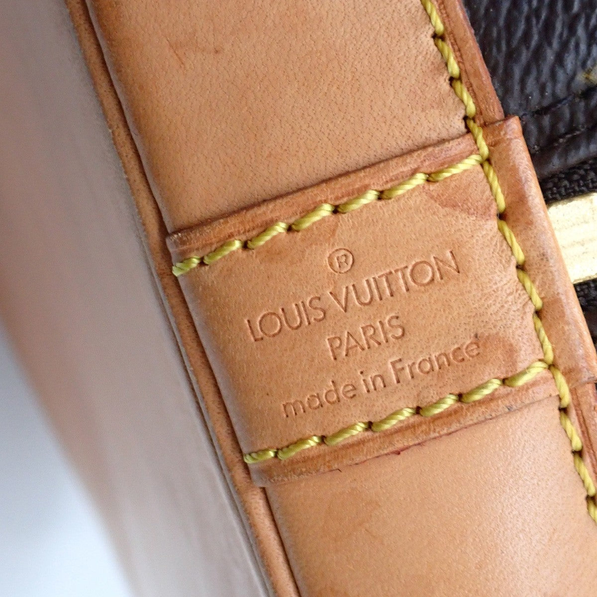 LOUIS VUITTON LV Logo Alma Hand Bag Monogram Leather Brown France M51130 88AA193