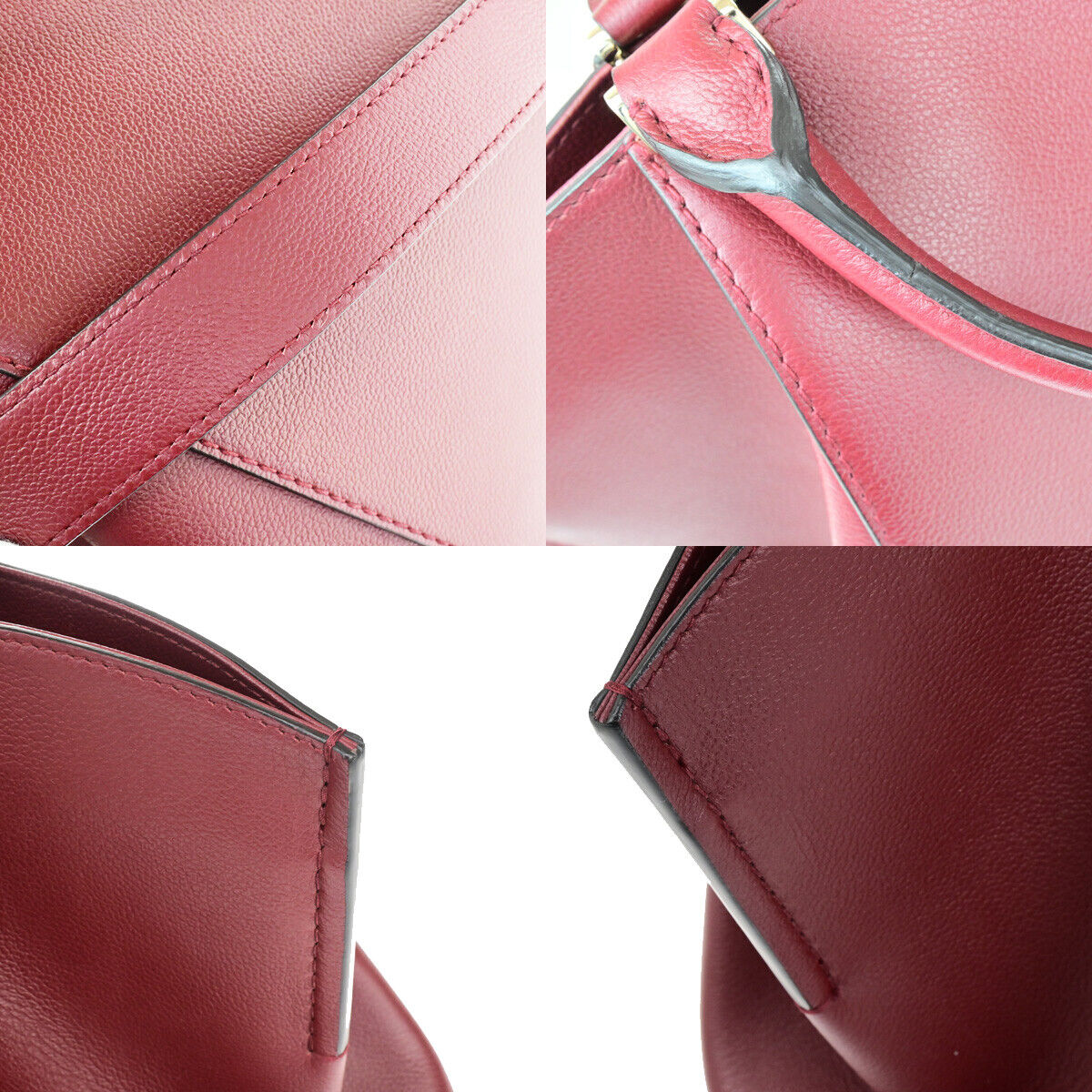 CARTIER Logo C De Cartier 2Way Shoulder Hand Bag Leather Bordeaux GHW 11RK521