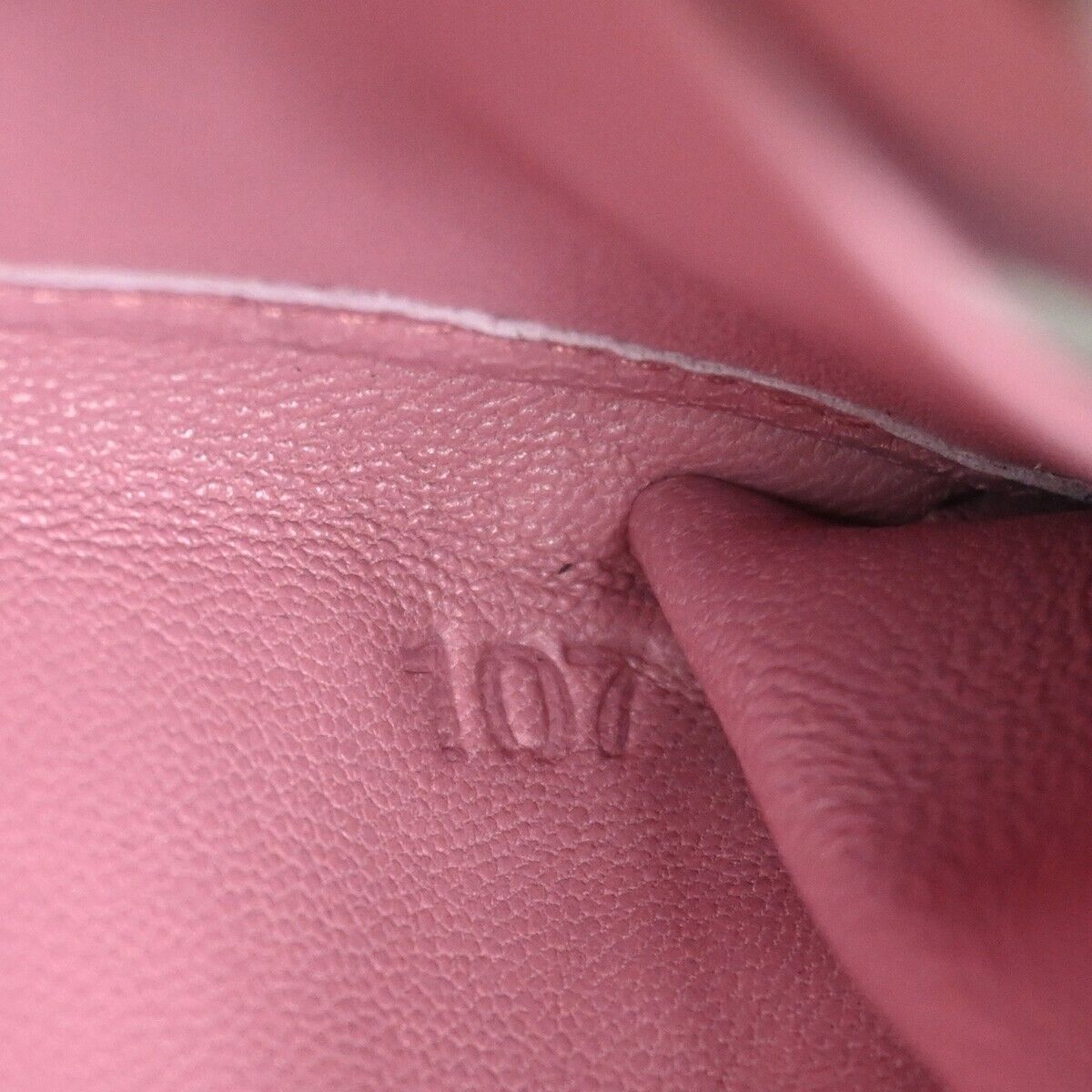 PRADA Logo Long Zip Wallet Nappa Stripes Leather Camelia Pink Gold Italy 82SH690