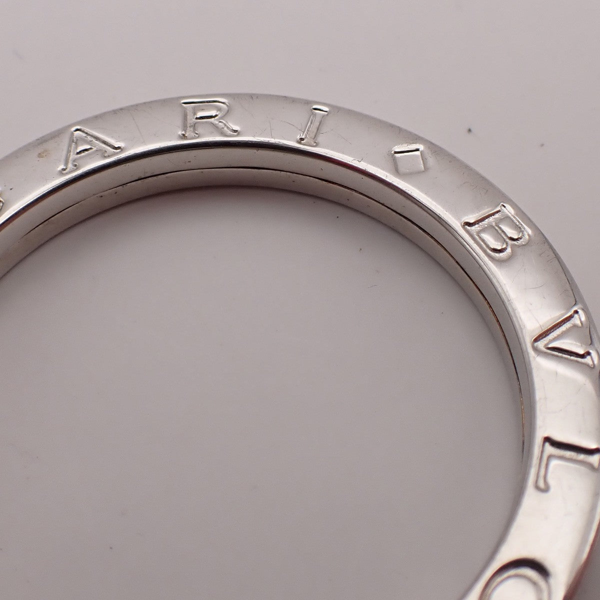 BVLGARI Logo Key Ring Silver Ag 925 Accessory Italy 02EG278