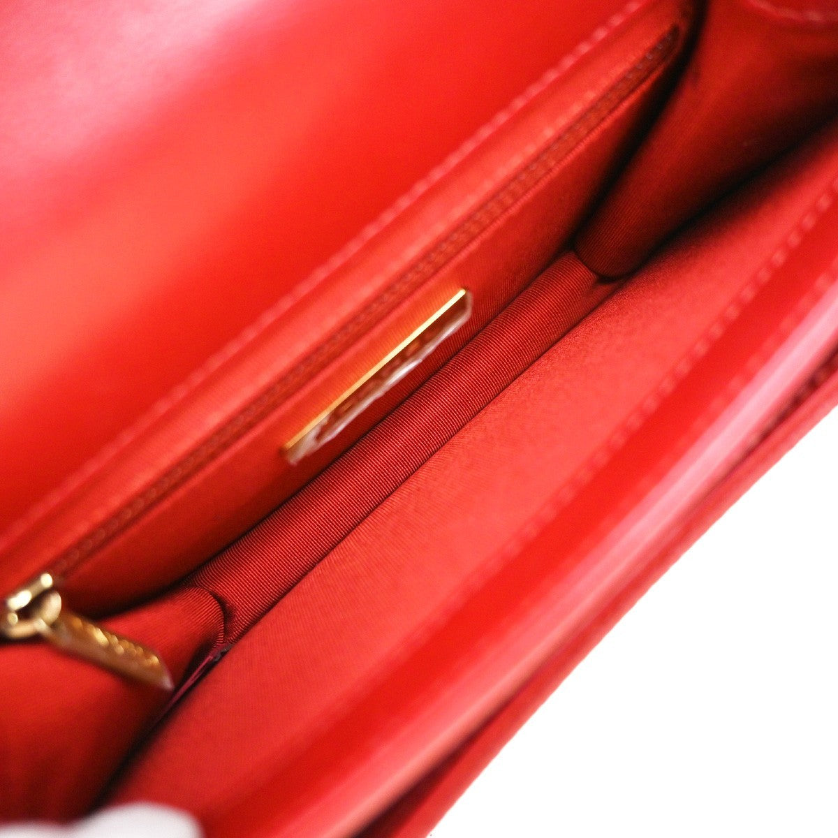 CHANEL CC 2Way Matelasse Chain Shoulder Hand Bag Calfskin Leather Red 369RP075