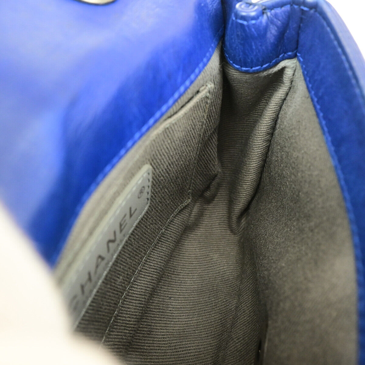 CHANEL CC Logo Mini Matelasse Chain Shoulder Bag Leather Blue SHW Italy 397RK203