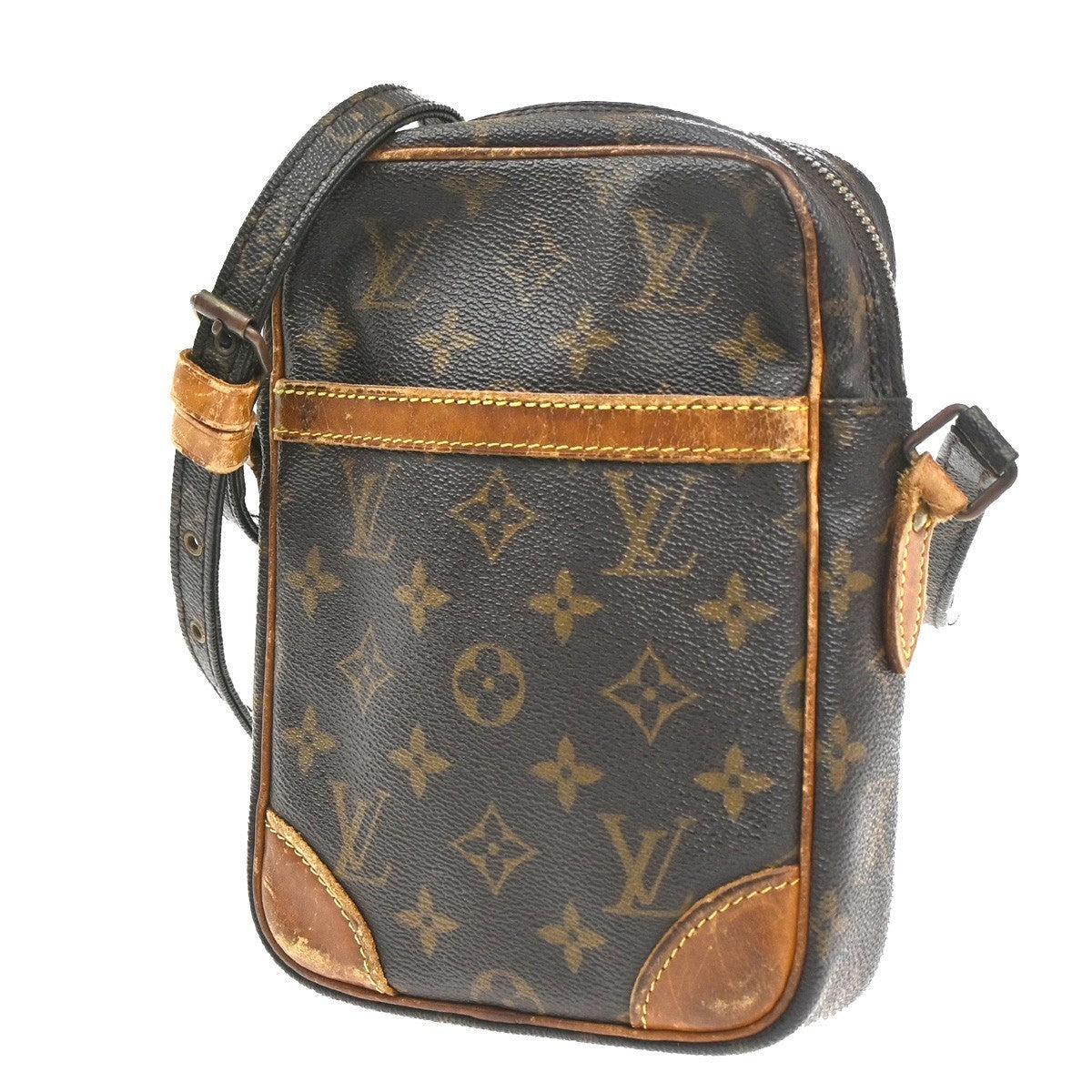 LOUIS VUITTON Danube Shoulder Bag Monogram Leather Brown France M45266 67CA600