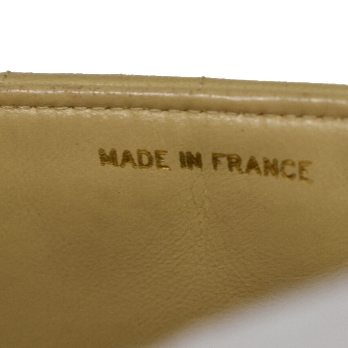 CHANEL CC Logo Mademoiselle Chain Shoulder Bag Leather Beige GHW France 648RC979