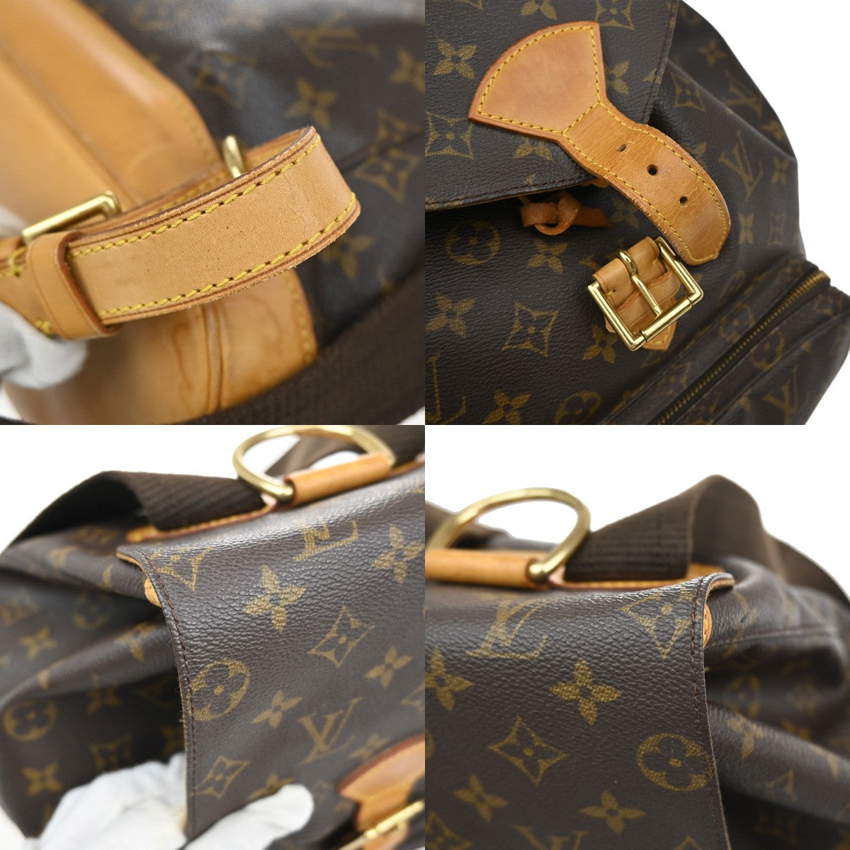 LOUIS VUITTON Montsouris GM Backpack Bag Monogram Leather Brown M51135 59KA641