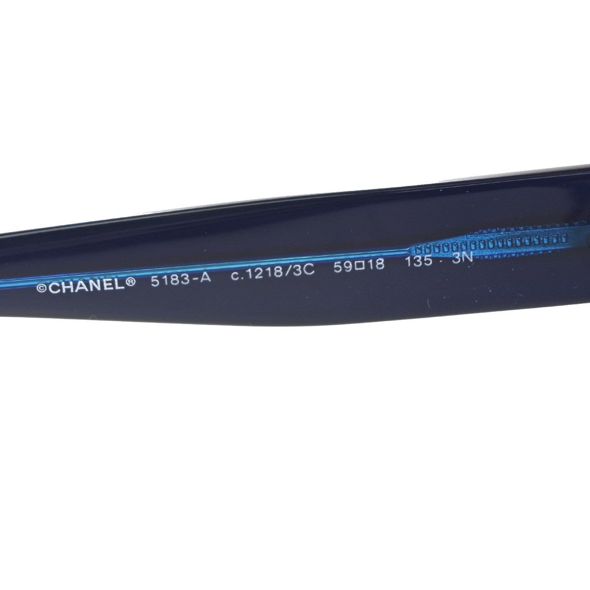 CHANEL CC Logo Sunglasses Eye Were Plastic Metal Blue SHW 5183-A Italy 66MA578