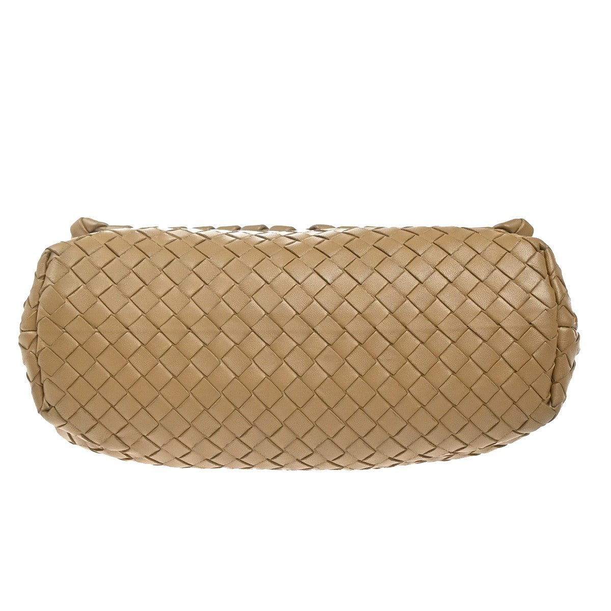 BOTTEGA VENETA Logo Intrecciato Chain Shoulder Bag Leather Beige Italy 26RL853