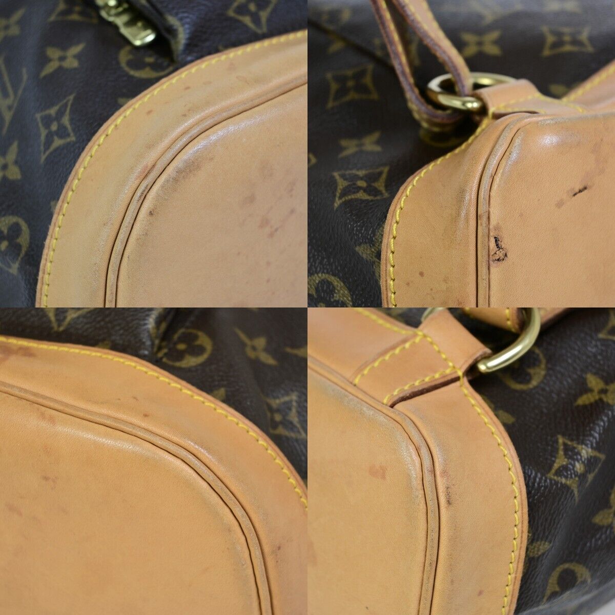 LOUIS VUITTON Montsouris MM Backpack Bag Monogram Leather Brown M51136 13EB360